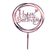 "Happy Birthday" Pink Metalic Heart Pic Topper (Card 160x100mm) - Cafe Supply