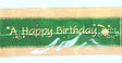 Cake Band Happy Birthday Green/Gold 63mm (7m) - Cafe Supply