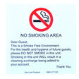 No-Smoking Will Charge PVC 105x105 Wall - Cafe Supply
