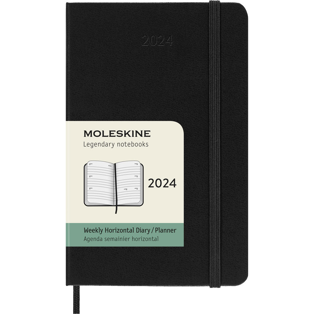 Moleskine Diary 12 Month Weekly Horizontal HC Pocket Black - Cafe Supply