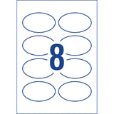 Avery Label L7127 Oval Glossy 8up 10 Sheets 84x50mm - Cafe Supply