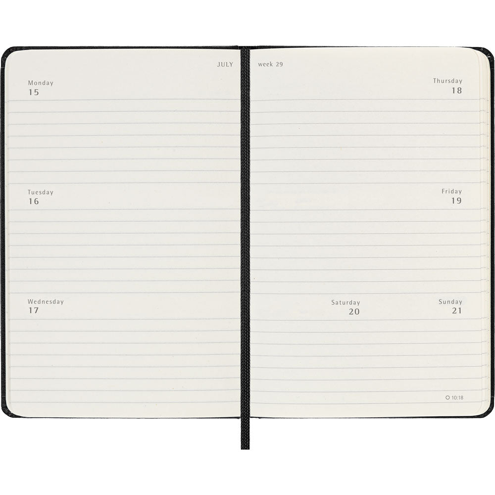 Moleskine Diary 12 Month Weekly Horizontal HC Pocket Black - Cafe Supply