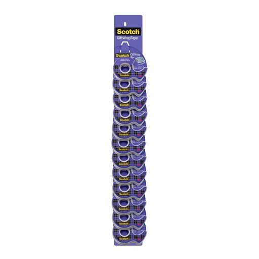 Scotch Gift Wrap Tape CLIP-15 19mmx16.5m, 12 Rolls on Clipstrip - Cafe Supply