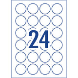 Avery Label L7129 Round Matte White 40mm 24up 8 Sheets - Cafe Supply
