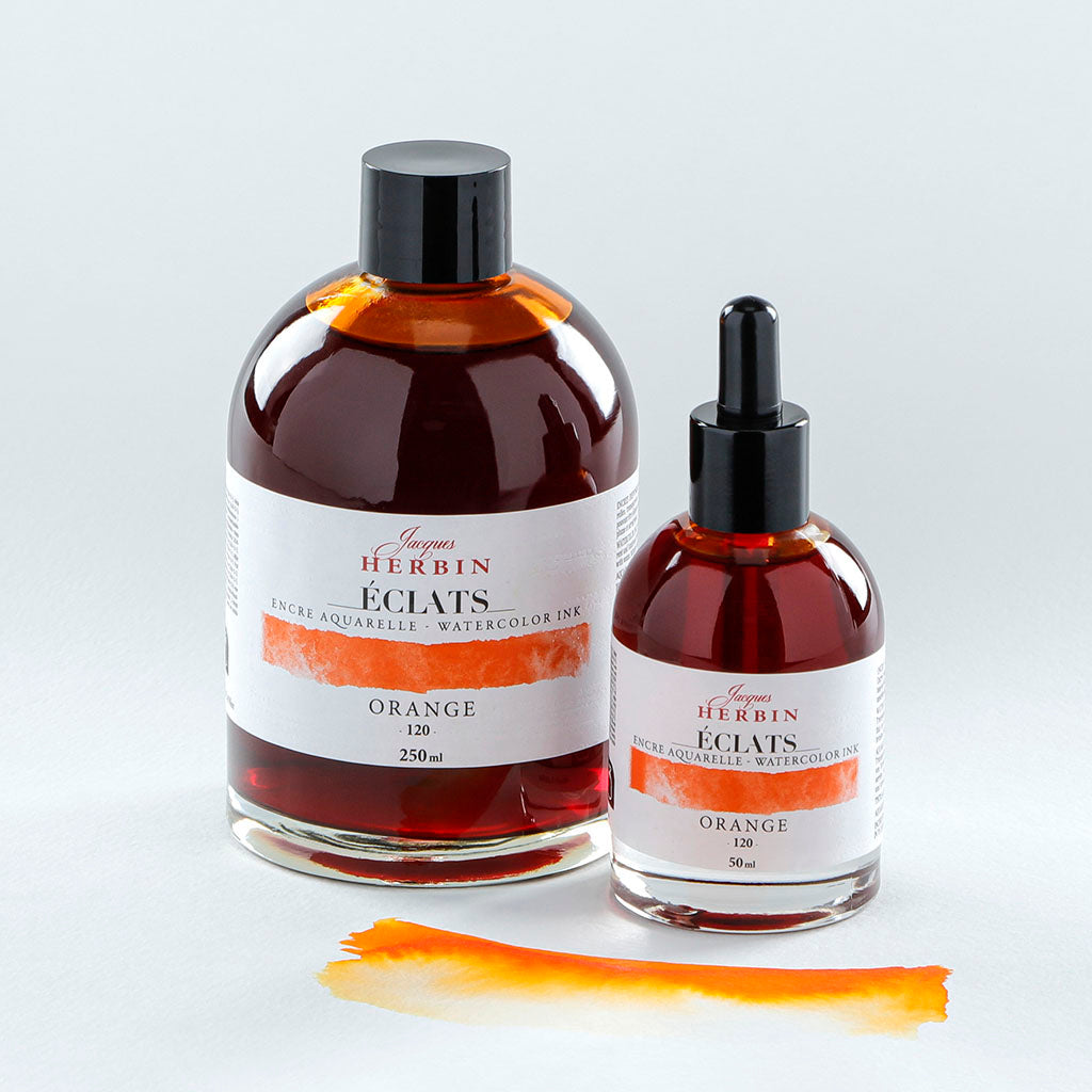 Jacques Herbin Eclats Watercolour Ink 120 Orange 250ml - Cafe Supply