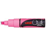Uni Chalk Marker 8.0mm Chisel Tip Fluoro Pink PWE-8K - Cafe Supply