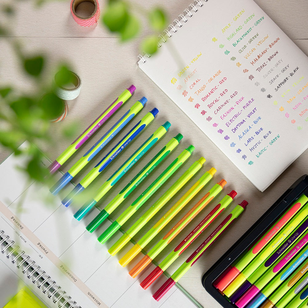 Schneider Fineliner Line-Up 0.4mm assorted Adjustable pencil case stand 16 pieces - Cafe Supply