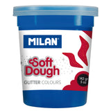 Milan Soft Dough Glitter Colours Assorted Pack 5 - Cafe Supply