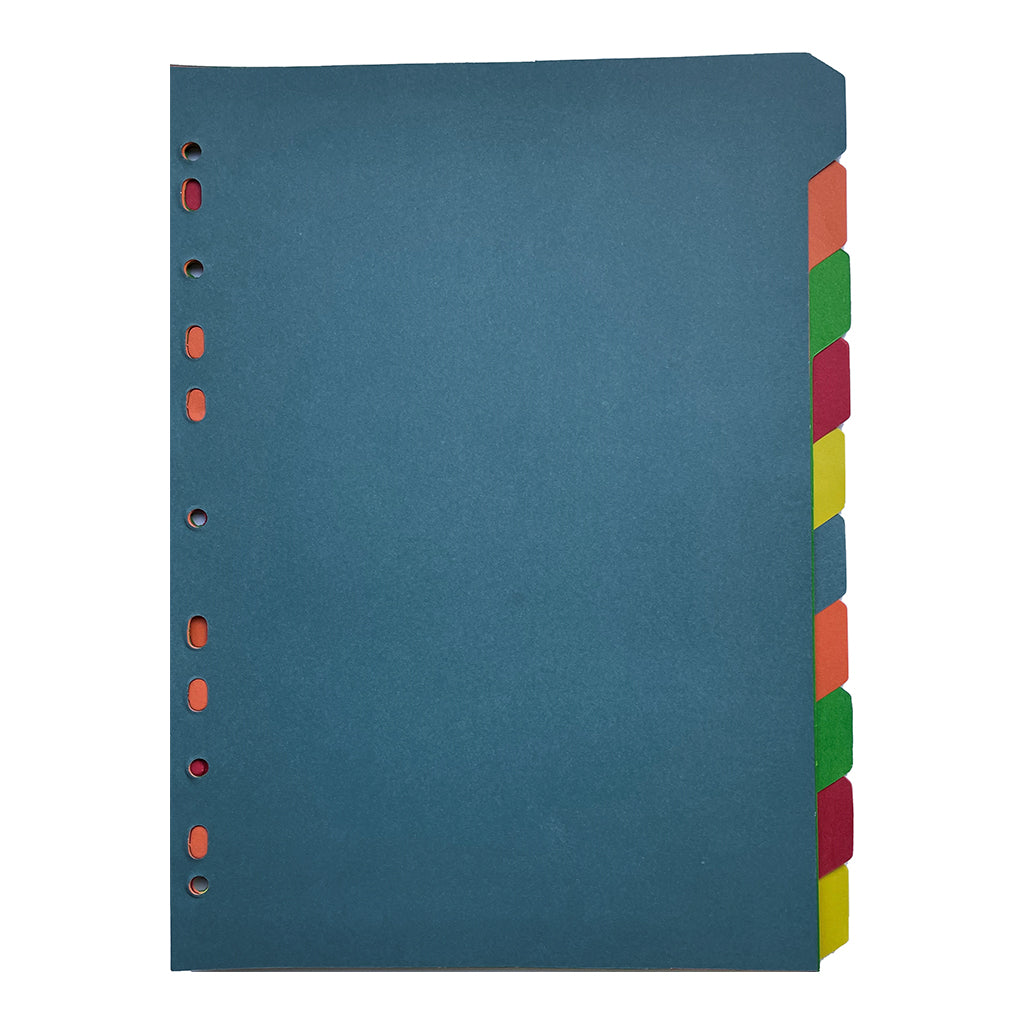 Cardboard Dividers 10 Tab Coloured - Cafe Supply