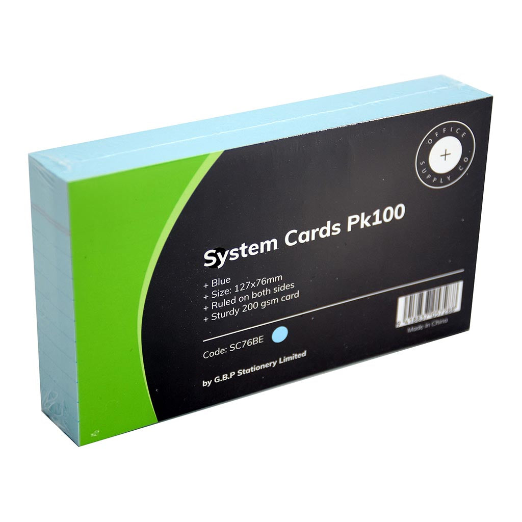 OSC System Cards 76x127mm Blue, Pack of 100 - Cafe Supply