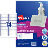 Avery Label L7563-25 Clear 14up 25 Sheets 99x38mm - Cafe Supply
