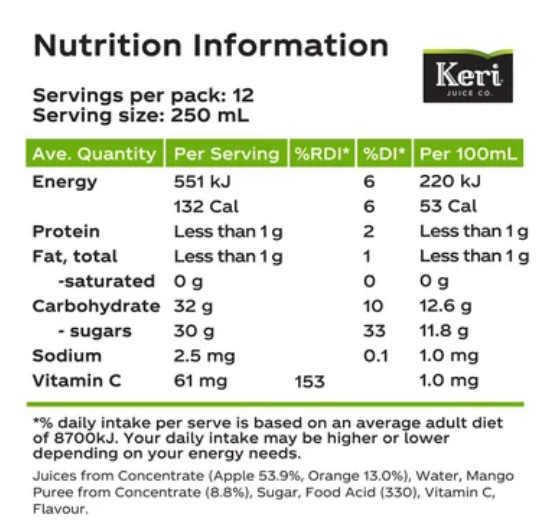 Keri Apple Orange Mango Fruit Drink 3l - Cafe Supply