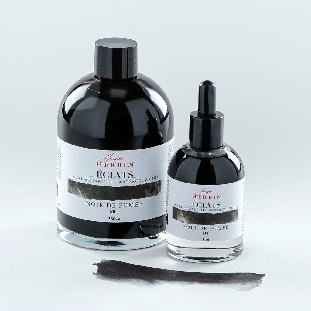 Jacques Herbin Eclats Watercolour Ink 630 Carbon black 50ml - Cafe Supply