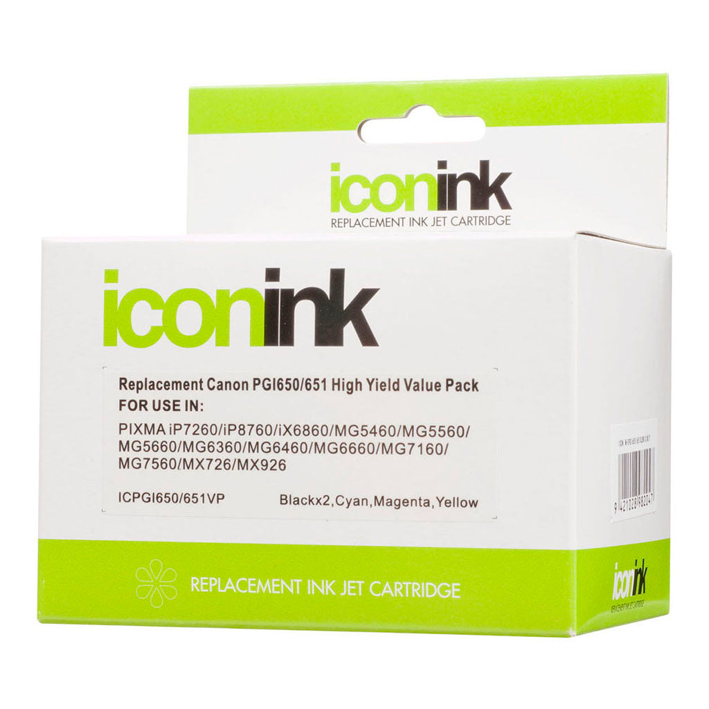 Icon Compatible Canon PGI650 CLI651 BBCMY Ink Value Pack - Cafe Supply