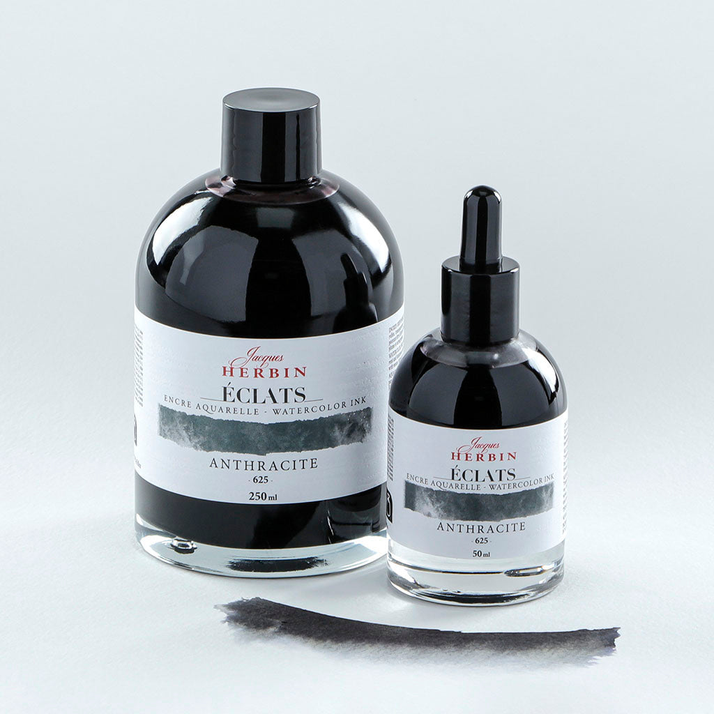 Jacques Herbin Eclats Watercolour Ink 625 Anthracite 50ml - Cafe Supply