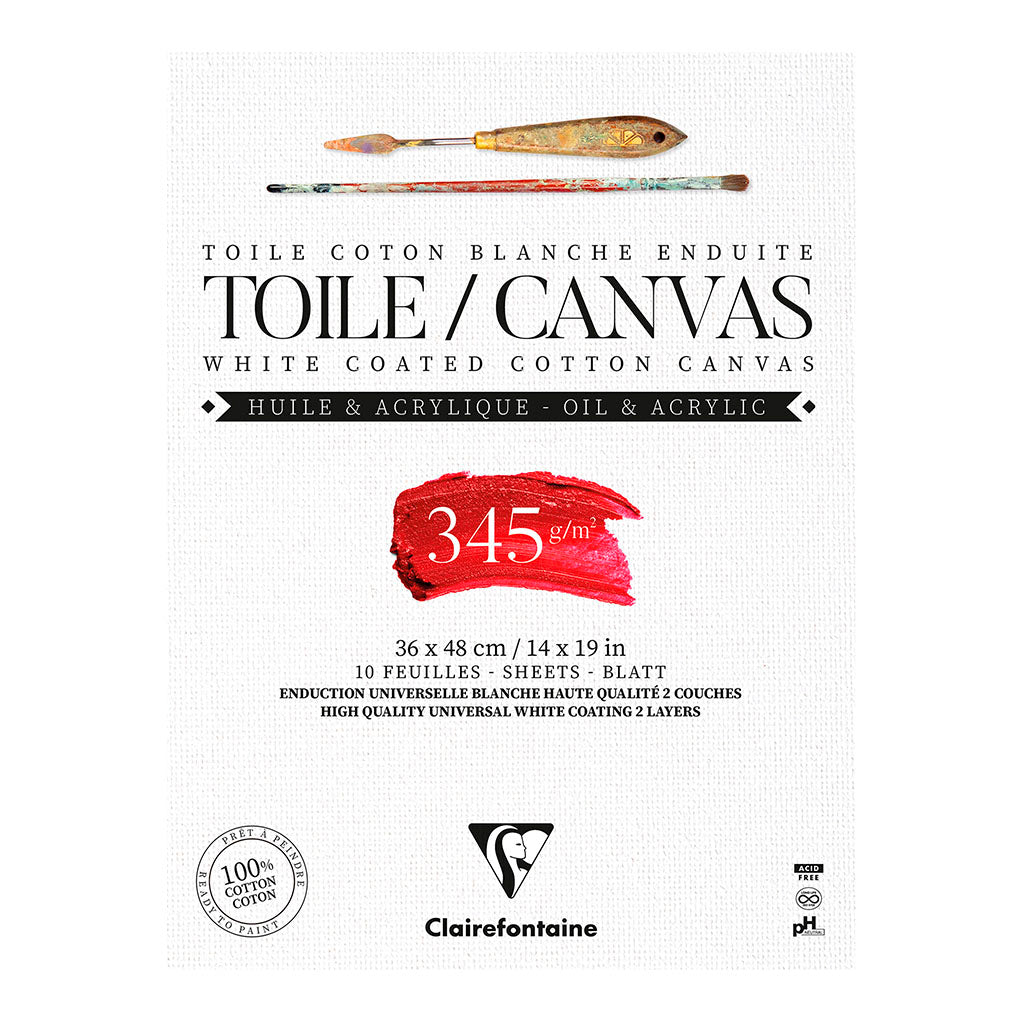 Cotton Canvas Pad White 36x48cm 345g 10sh - Cafe Supply