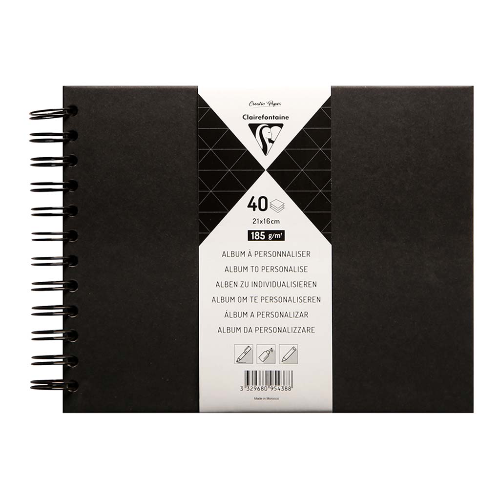 Clairefontaine Hardcover Album 21x16cm Black - Cafe Supply