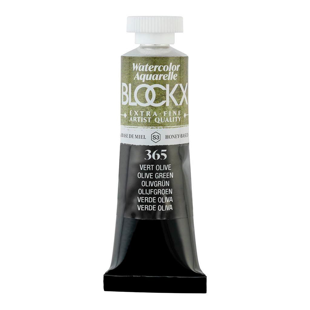 BLOCKX Watercolour Tube 15ml S3 365 Olive Green - Cafe Supply