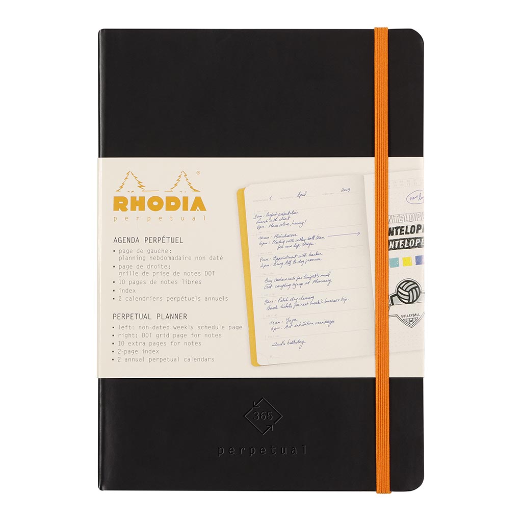 Rhodia Perpetual Diary A5 Black - Cafe Supply