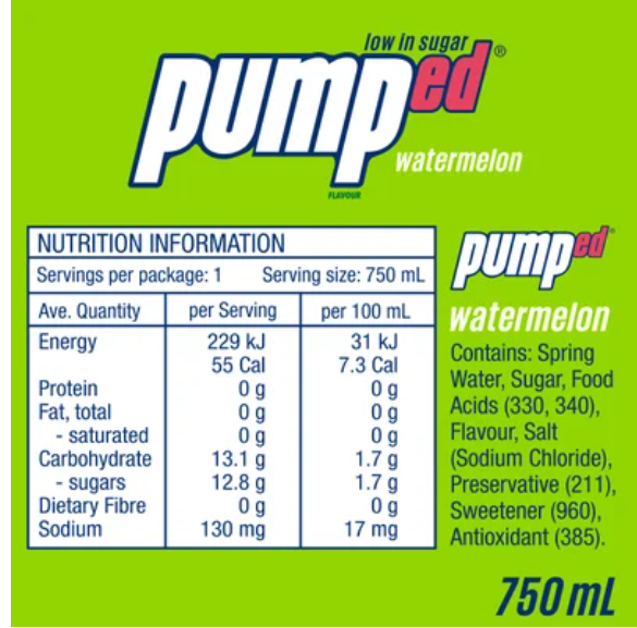 Pumped Watermelon Water 750ml - Cafe Supply