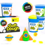 Milan Soft Dough Neon Colours Assorted Pack 5 - Cafe Supply