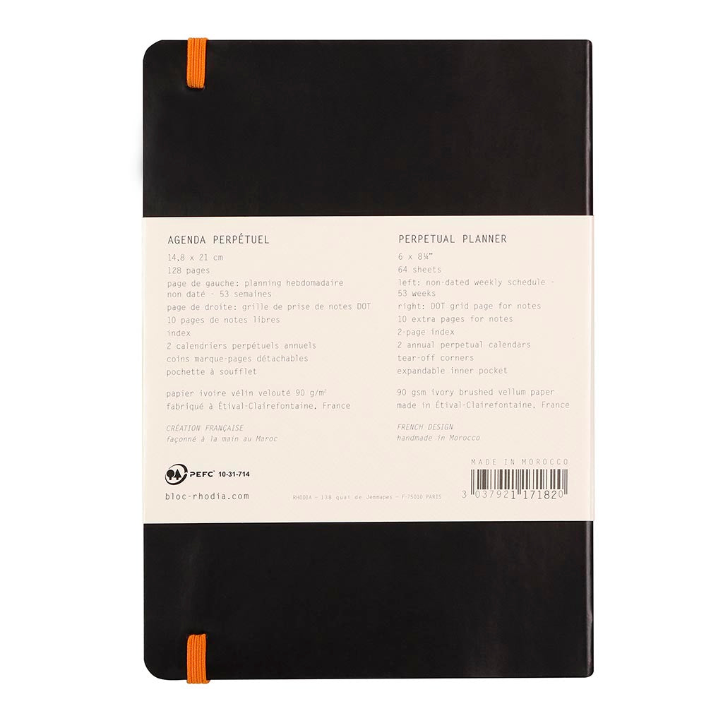 Rhodia Perpetual Diary A5 Black - Cafe Supply