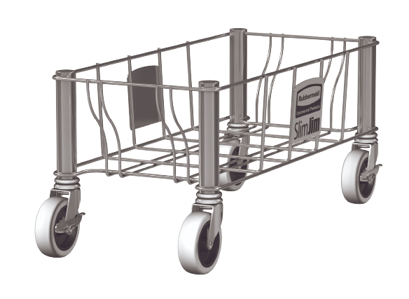 Rubbermaid SLIM JIM® Stainless Steel Dolly - Cafe Supply