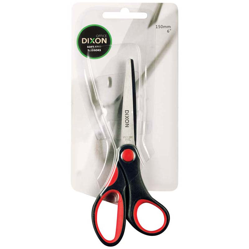 Dixon Scissors Soft Grip Black and Red 150mm 6" - Cafe Supply