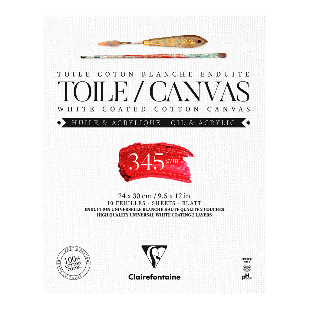 Cotton Canvas Pad White 24x32cm 345g 10sh - Cafe Supply