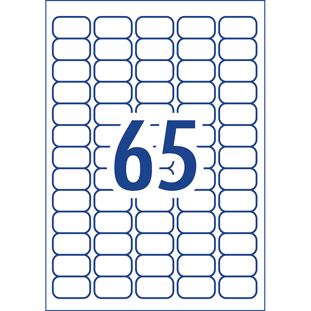 Avery Label L7651 Rev-25 38.1x21.2mm 65up 25 Sheets - Cafe Supply