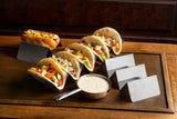Two- or three-compartment stainless steel taco tray in satin finish - Cafe Supply