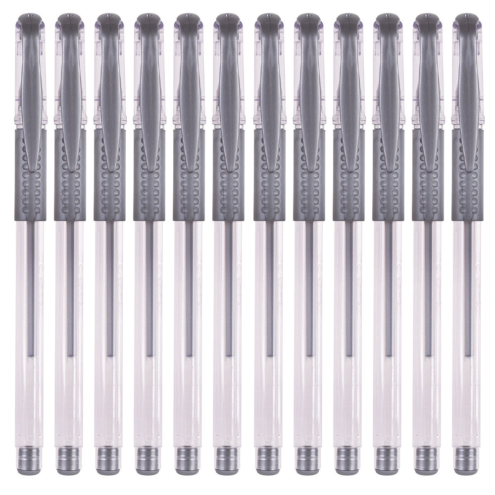 Basics by Zart Gel Pens 12 Pack Silver - Cafe Supply