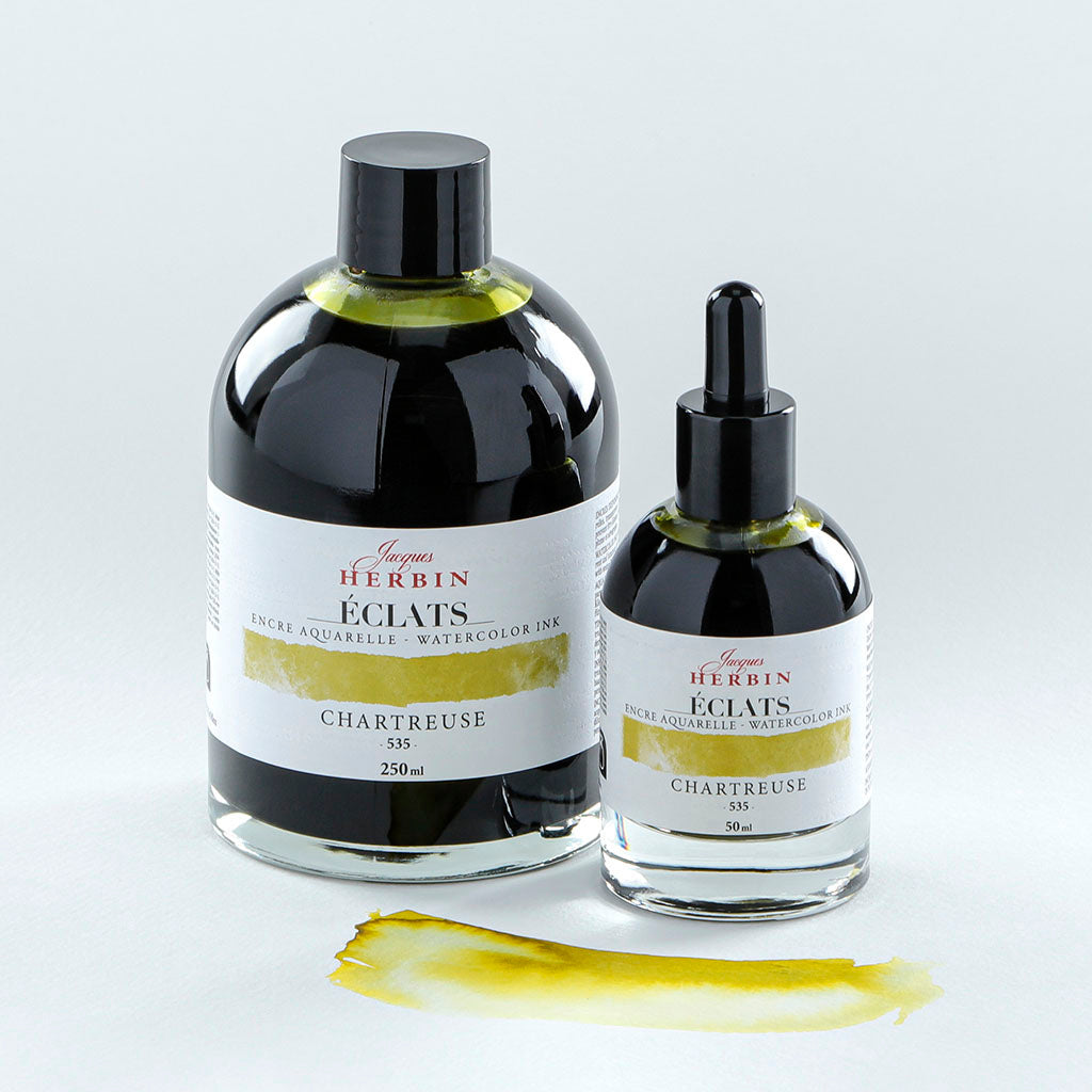 Jacques Herbin Eclats Watercolour Ink 535 Chartreuse 250ml - Cafe Supply