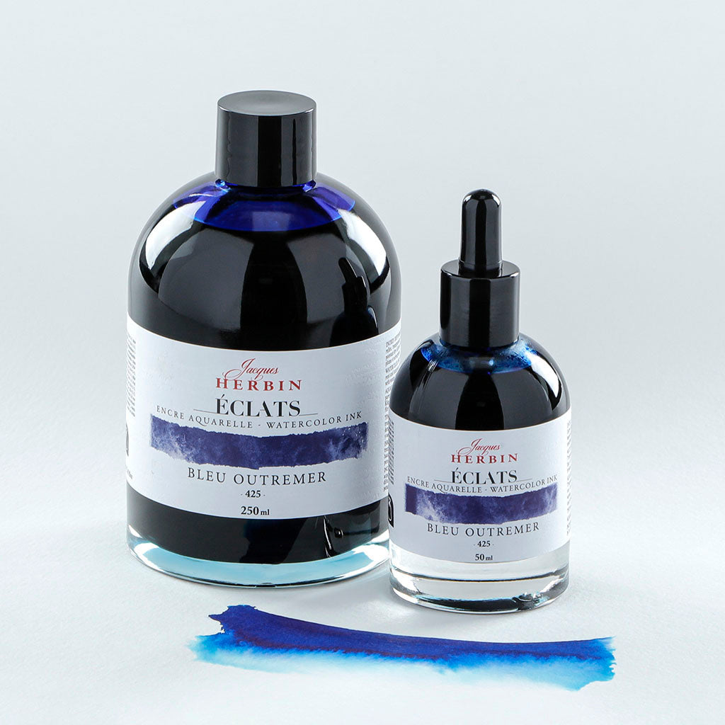 Jacques Herbin Eclats Watercolour Ink 425 Ultramarine Blue 250ml - Cafe Supply