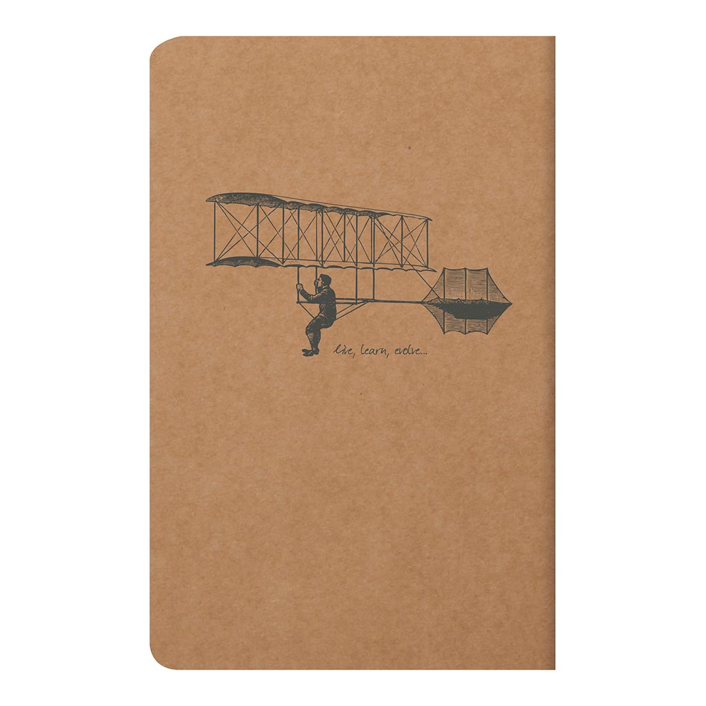 Flying Spirit Sewn Notebook 11x17cm Kraft - Cafe Supply