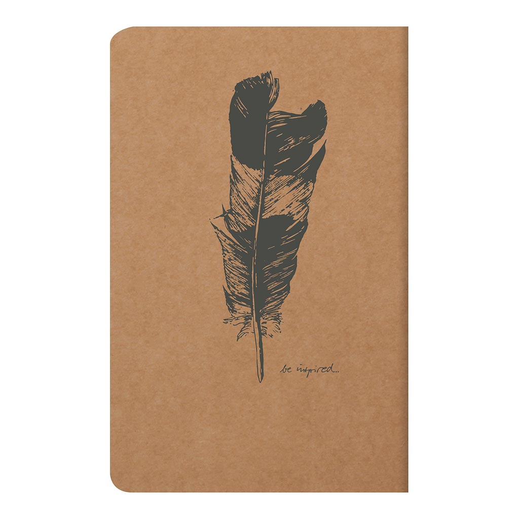Flying Spirit Sewn Notebook 11x17cm Kraft - Cafe Supply