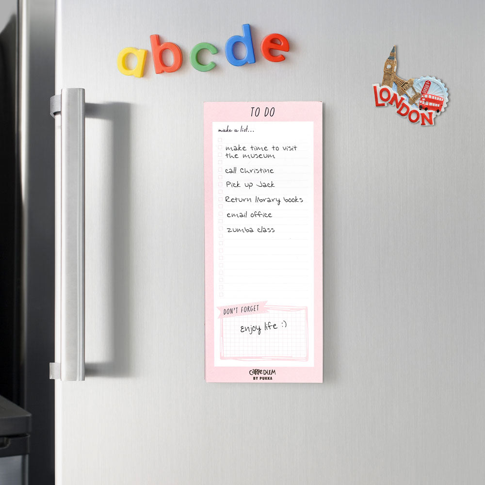 Pukka Carpe Diem Magnetic To Do List Ballerina Pink - Cafe Supply