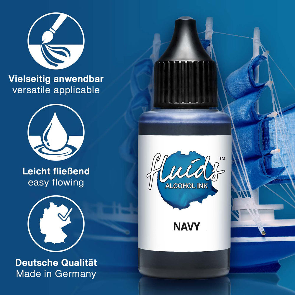 Octopus Fluids Alcohol Ink Navy Blue 30ml - Cafe Supply
