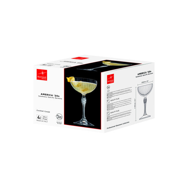 Bormioli Rocco America 20's Coupe 220ml - Set 4 - Cafe Supply