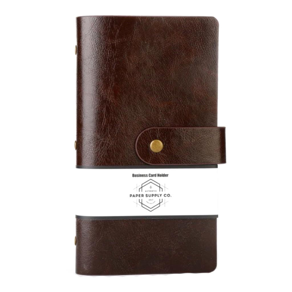 OSC Vintage Business Card Holder Brown 96 cards - Cafe Supply