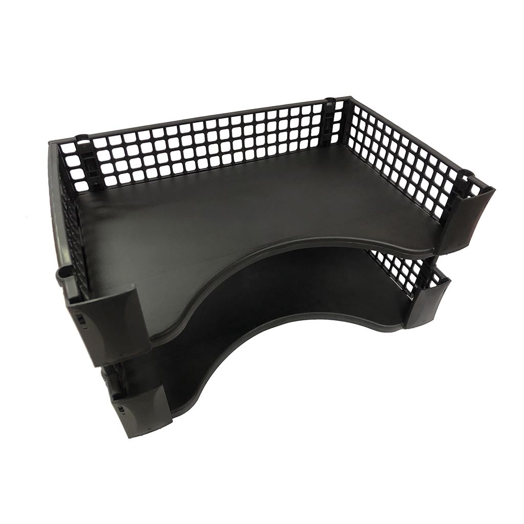 OSC Document Tray Stackable Black, Pack of 2 - Cafe Supply
