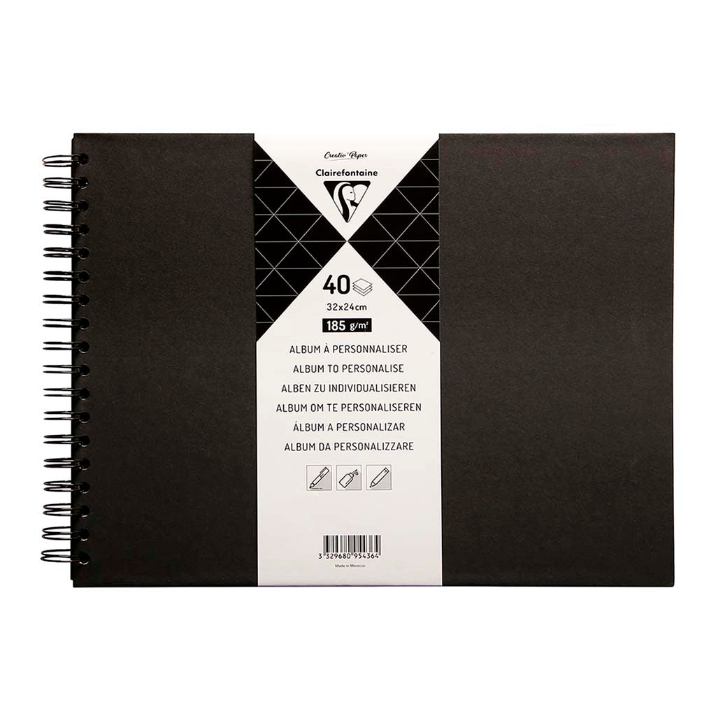 Clairefontaine Hardcover Album 32x24cm Black - Cafe Supply