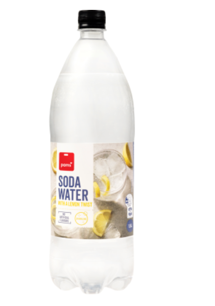 Pams Soda Water With A Lemon Twist 1.5l