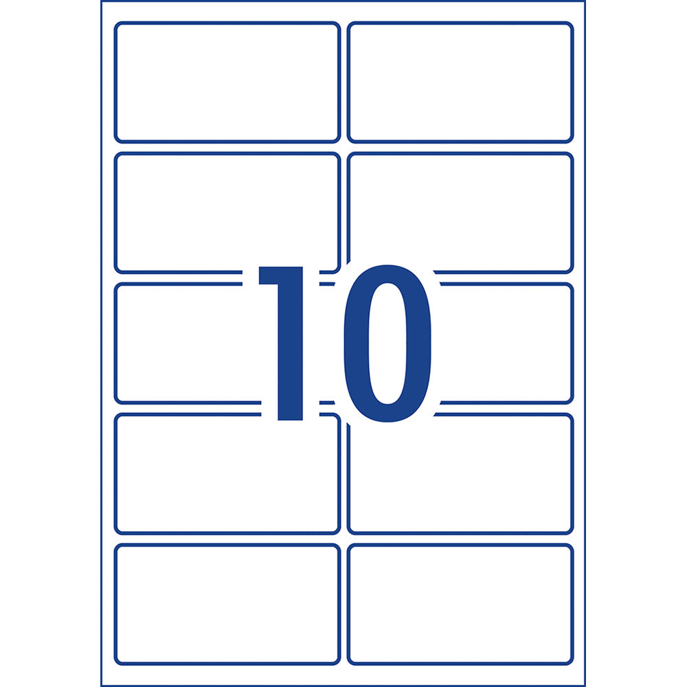 Avery Label Permanent Rectangular L7148 96x51mm 10up 10 Sheets - Cafe Supply