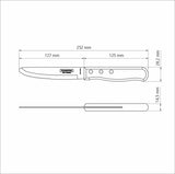 Tramontina Churrasco Steak Knife Serrated Wide Blade Polywood Red 5", 12cm