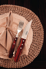 Tramontina Churrasco Steak Knife Jumbo Serrated Wide Blade Polywood Red 5", 12cm