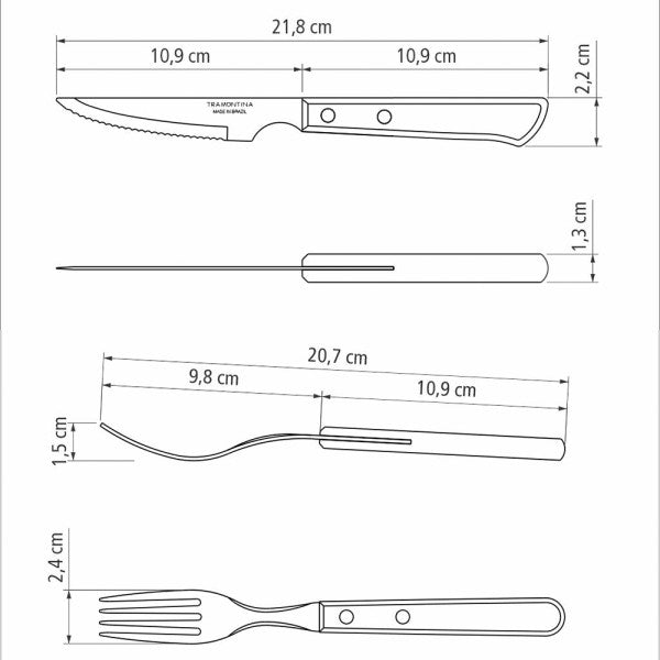 Tramontina Churrasco Spanish Steak Cutlery 12 Piece Set - Red