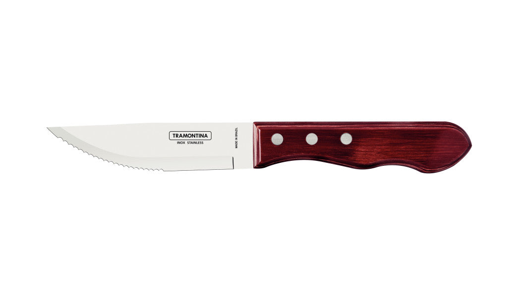 Tramontina Churrasco Steak Knife Jumbo Point Red 4 Piece Set