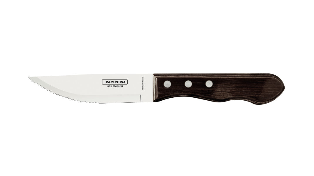 Tramontina Churrasco Steak Knife Jumbo Point Brown 4 Piece Set