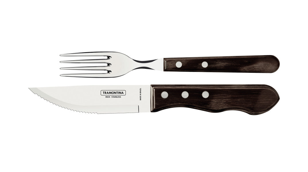 Tramontina Churrasco Jumbo Steak Cutlery 12 Piece Set  - Brown